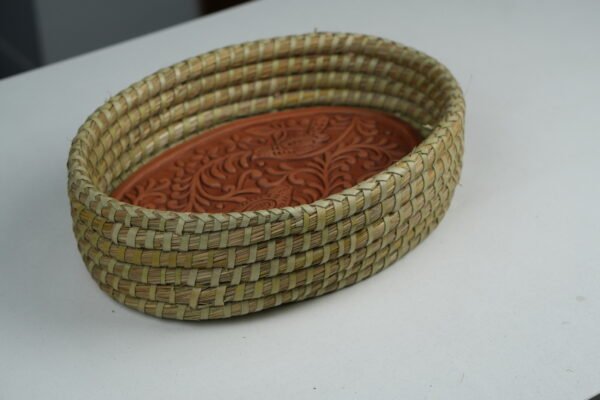 Bread Warmer Basket with Stone (Oval) - Image 3